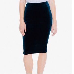 NEW American Apparel Velvet Mid-Length Pencil Skirt